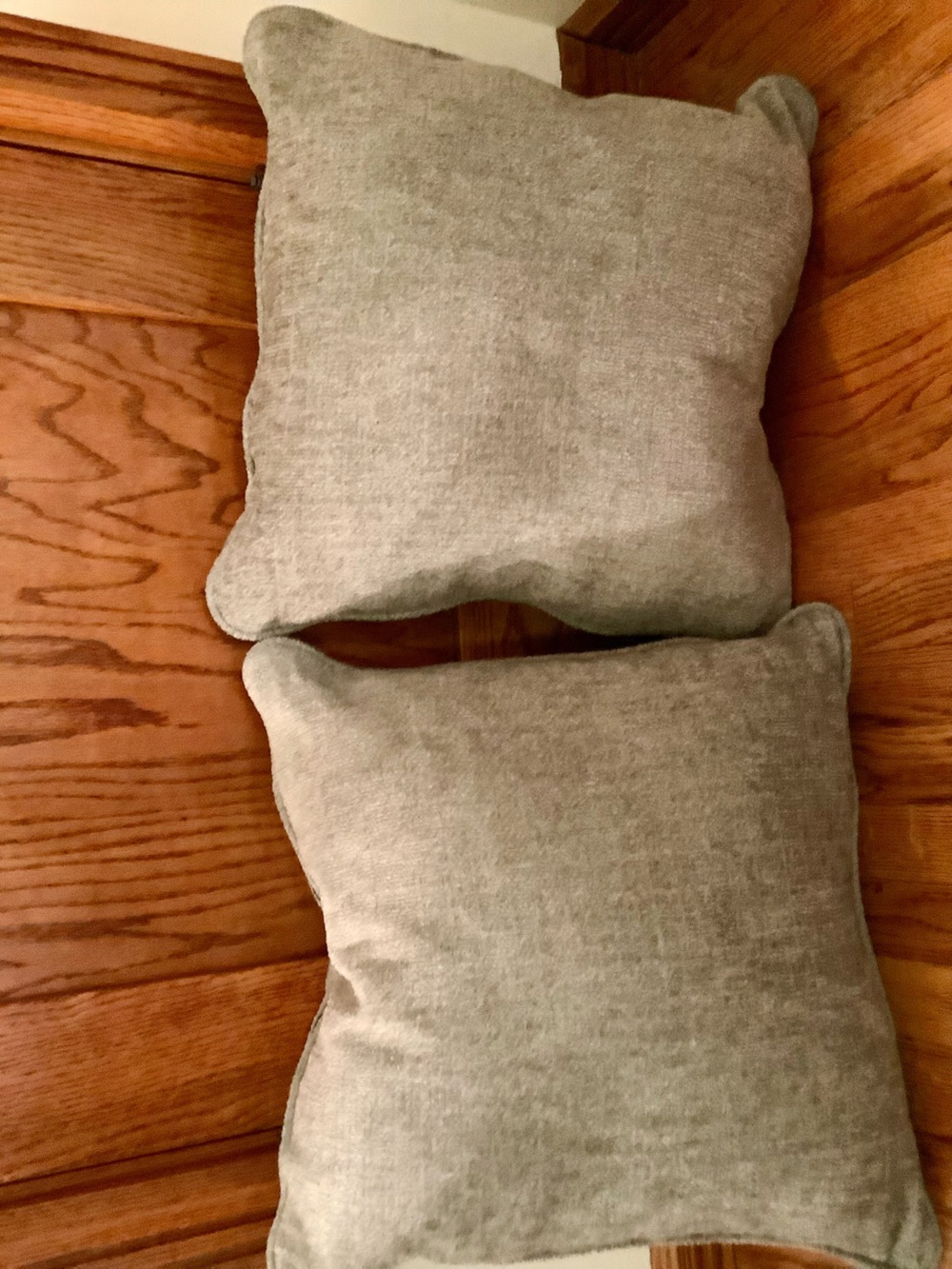 Set of 2 Gray Throw Pillow Pair - Neutral Accent Pillows